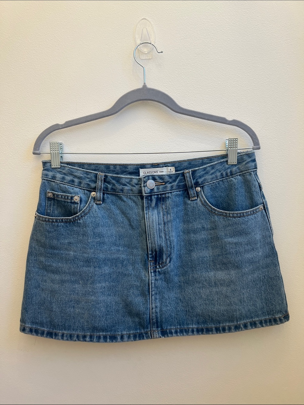 Glassons Blue Denim Mini Skirt Size 8
